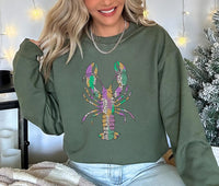 Mardi Gras Crawfish Sweatshirt, Crawfish Gift