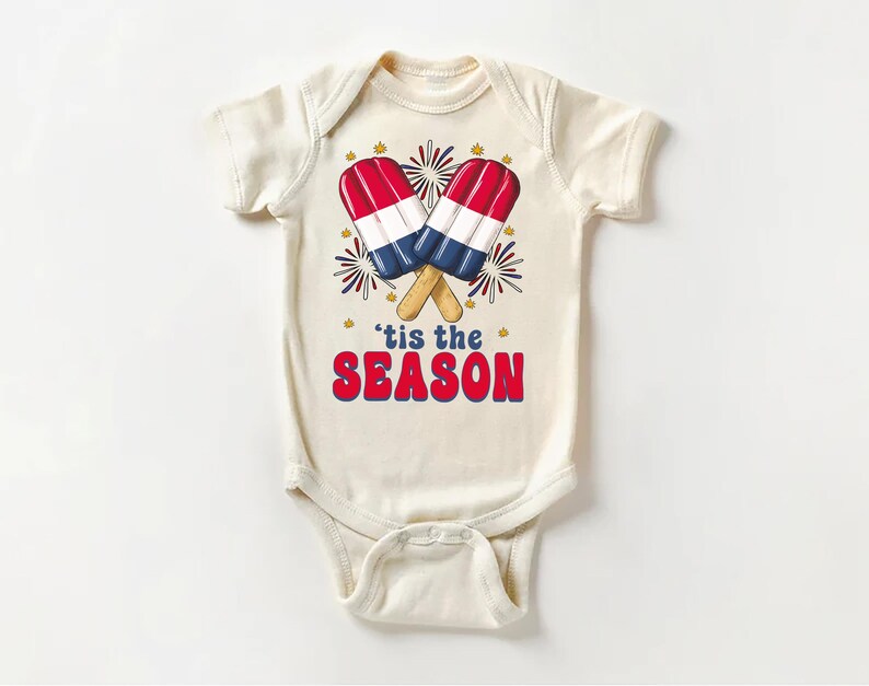 4th of July Baby Baby Bodysuit, Fireworks Ice Cream Baby Outfit