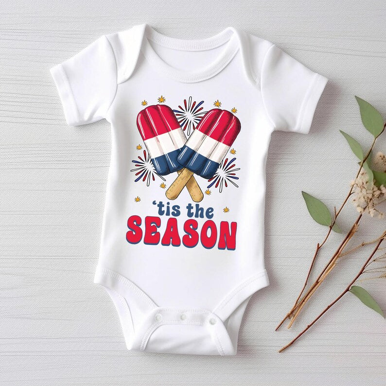 4th of July Baby Baby Sweatshirt, Fireworks Ice Cream Baby Outfit