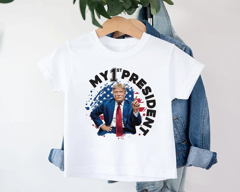 My First President Baby Sweatshirt, Funny Trump Baby Outfit