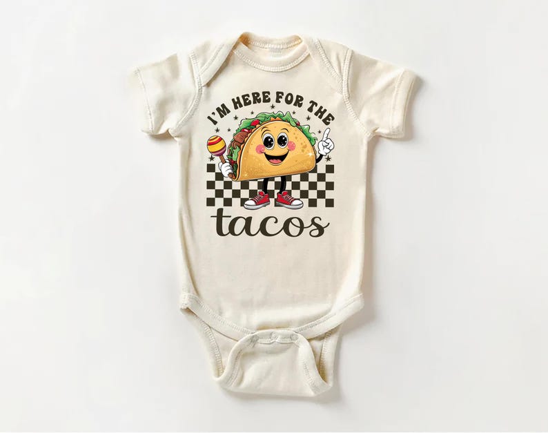 I'm Here For The Tacos Baby Bodysuit, Cinco De Mayo Baby Outfit