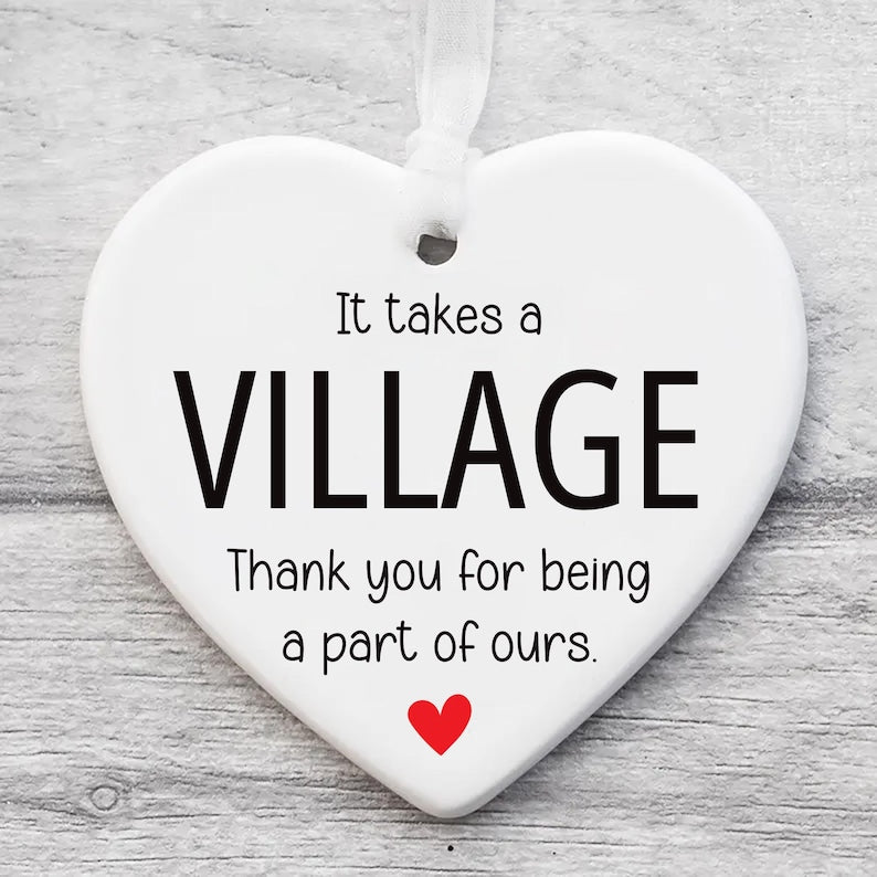 It Takes a Village Ornament, Thank You Ceramic Keepsake