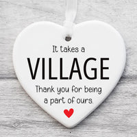 It Takes a Village Ornament, Thank You Ceramic Keepsake