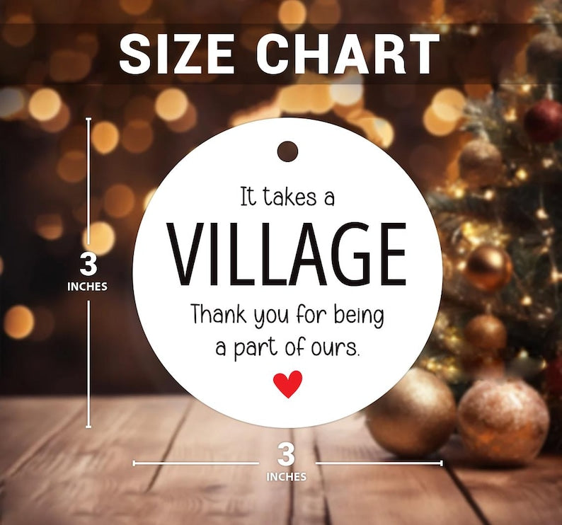 It Takes a Village Ornament, Thank You Ceramic Keepsake