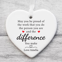 Custom May You Be Proud Ornament, Motivational Ceramic Keepsake