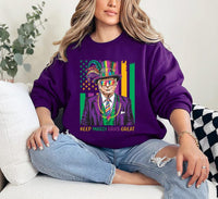 Keep Mardi Gras Great Sweatshirt, Funny Trump Mardi Gras Sweatshirt