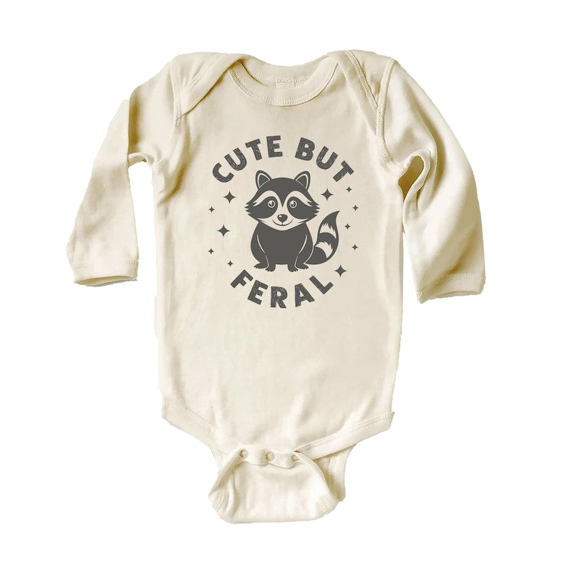 Cute But Feral Baby Bodysuit, Meme-Inspired Gift for Kids and Toddlers