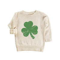 Retro Shamrock Baby Shirt, Cute Irish Four Leaf Clover Kids Outfit