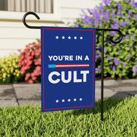 You're In A Cult Garden Flag, 12x18 Inch Double Sided, Resist Hate Flag, Anti-Trump Flag, Resist Racism Flag, Resist Fascism Flag