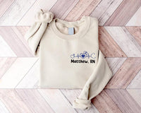 Embroidered Custom Nurse Sweatshirt, Personalized Nursing Gift