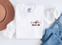 Embroidered Custom Nurse Sweatshirt, Personalized Nursing Gift