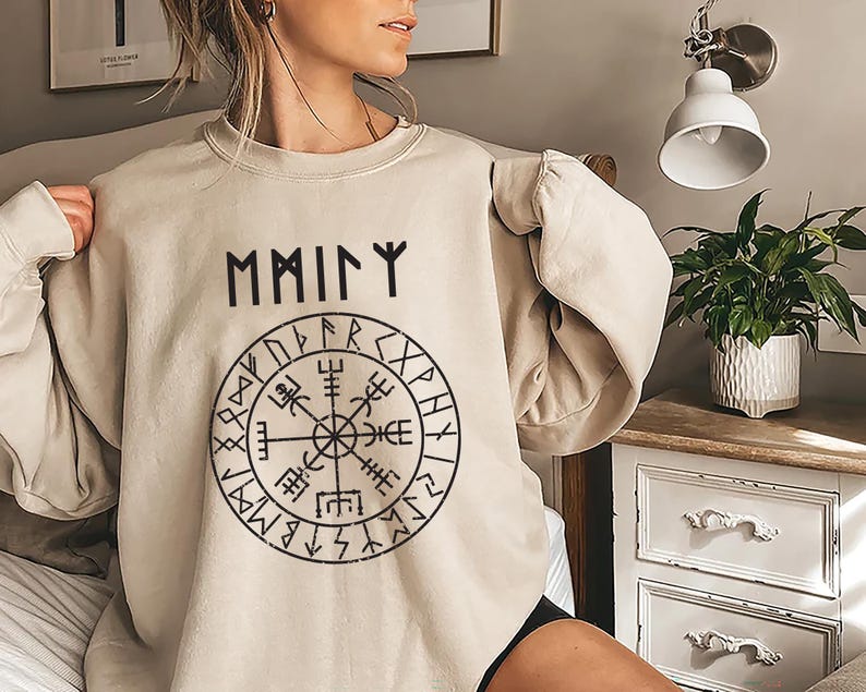 Personalized Viking Runes Sweatshirt, Viking Clothes Gift