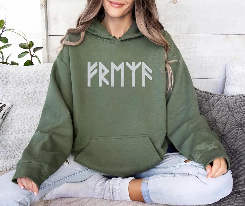 Personalized Viking Runes Hoodie, Viking Clothes Gift