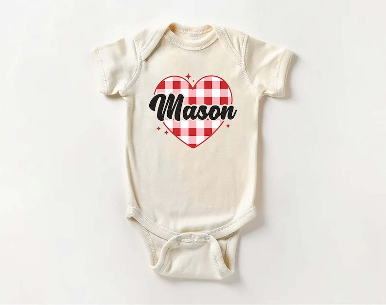 Heart Valentine's Day Baby Shirt, Custom Kids Valentine's Baby Pullover