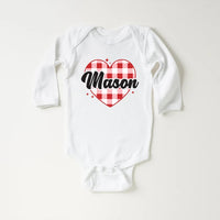 Heart Valentine's Day Baby Shirt, Custom Kids Valentine's Baby Pullover