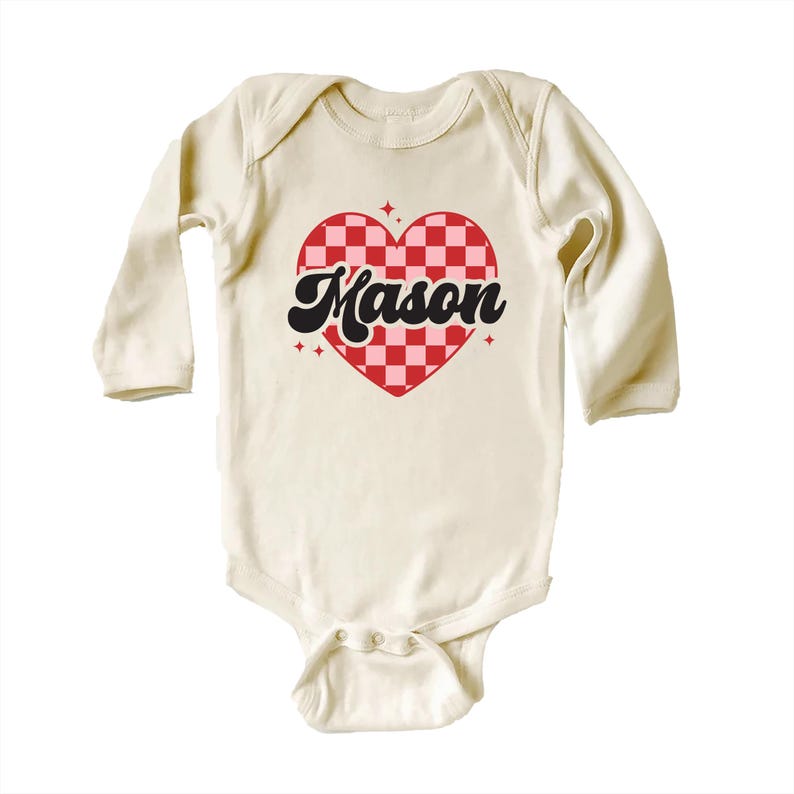 Heart Valentine's Day Baby Shirt, Custom Kids Valentine's Baby Pullover