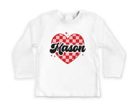 Heart Valentine's Day Baby Shirt, Custom Kids Valentine's Baby Pullover