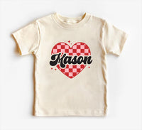 Heart Valentine's Day Baby Shirt, Custom Kids Valentine's Baby Pullover