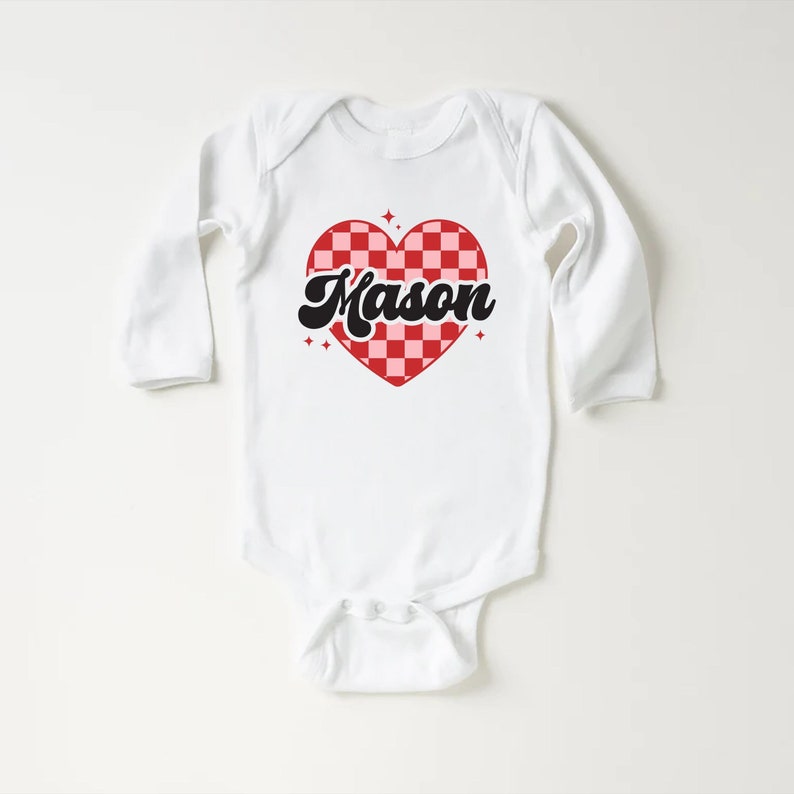 Heart Valentine's Day Baby Shirt, Custom Kids Valentine's Baby Pullover