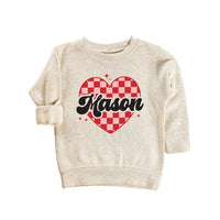 Heart Valentine's Day Baby Shirt, Custom Kids Valentine's Baby Pullover