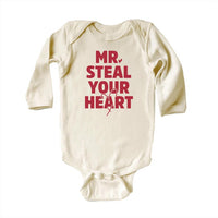 Mr. Steal Your Heart Baby Bodysuit, Adorable Boy Valentine Pullover