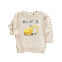 Eggs-Cavator Baby Bodysuit, Boys Easter Pullover