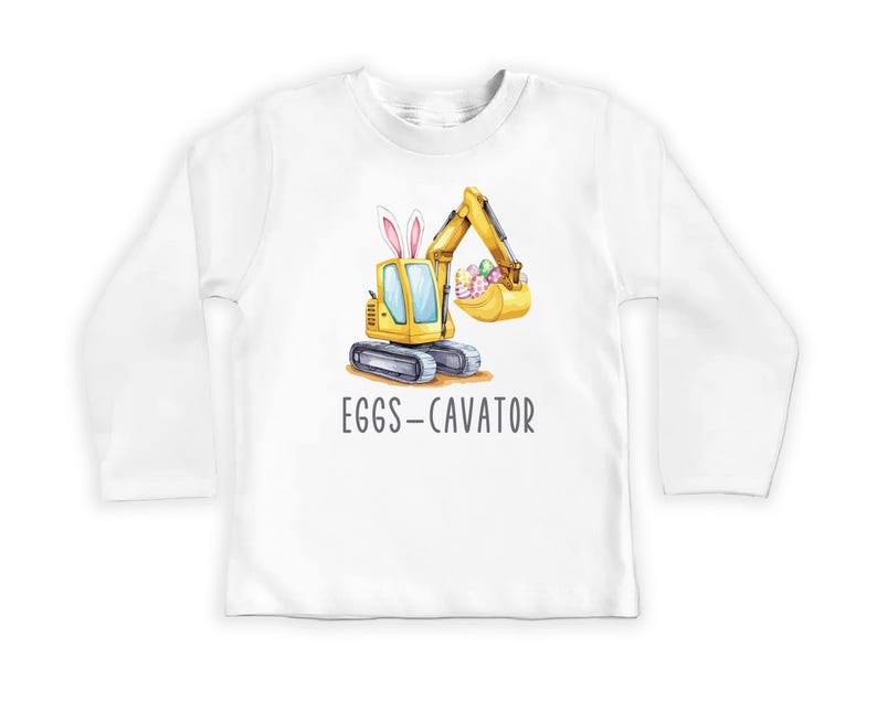 Eggs-Cavator Baby Sweatshirt, Boys Easter Pullover