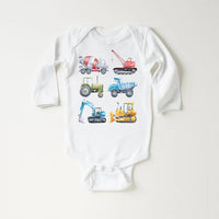 Truck Construction Baby Bodysuit, Excavator Truck Lover Outfit