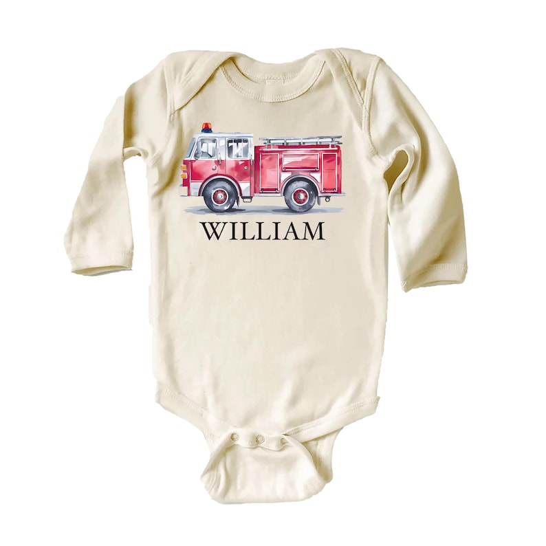 Custom Name Baby Sweatshirt, Personalized Firefighter Kids Outfit