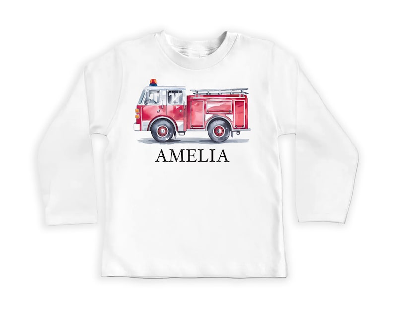 Custom Name Baby Shirt, Personalized Firefighter Kids Outfit