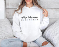 Mother Baby Nurse Hoodie, Labor and Delivery Nurse Gift