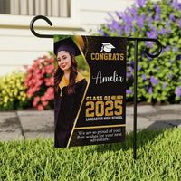 Personalized Graduation Garden Flag with Photo, Double Sided, Custom Name & School, Graduation Decoration 2025 Yard Sign, Class of 2025 Flag