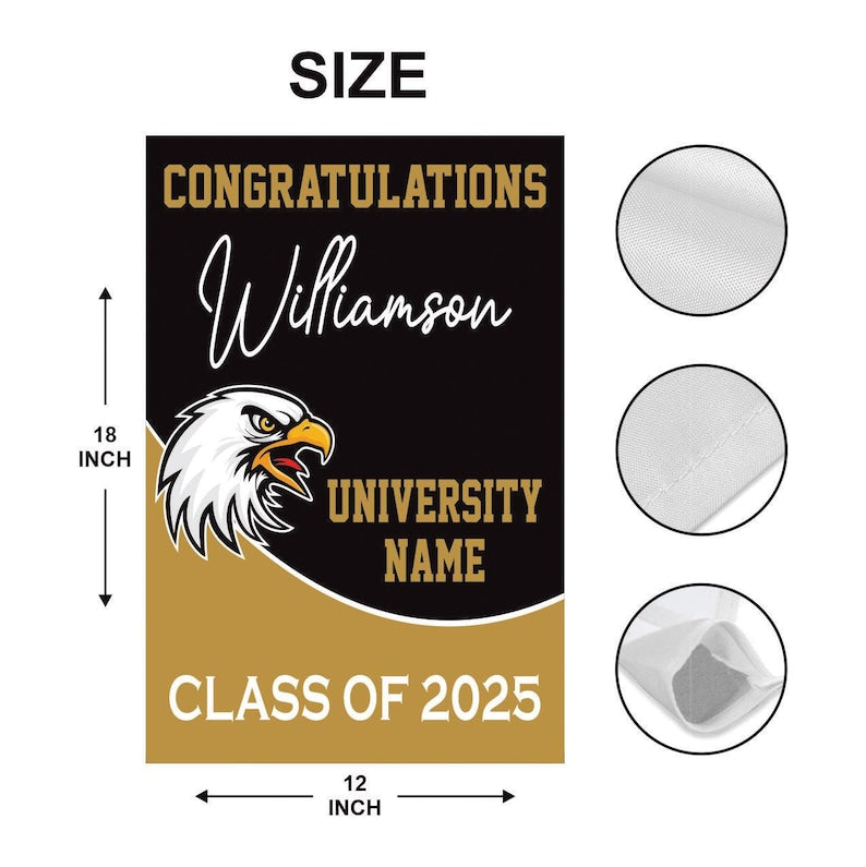 Personalized Graduation 2025 Garden Flag, Double Sided, Custom College Bound, Outdoor Graduation Decoration Yard Sign, Class of 2025 Flag