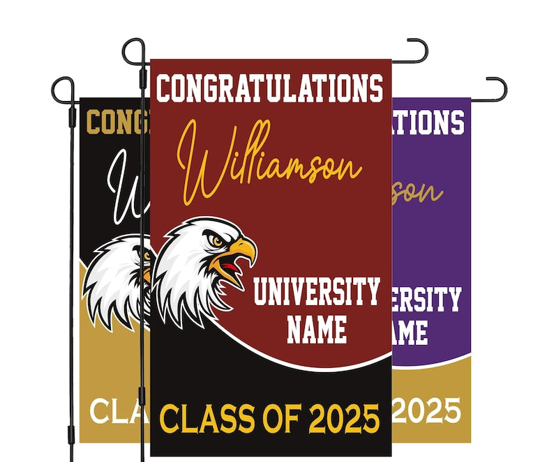 Personalized Graduation 2025 Garden Flag, Double Sided, Custom College Bound, Outdoor Graduation Decoration Yard Sign, Class of 2025 Flag