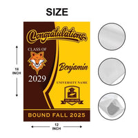 Personalized College Bound Garden Flag, Double Sided Future Graduate Custom Decor, University Bound Yard Sign, Class of 2025 Graduation Flag