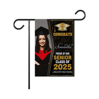 Personalized Graduation Garden Flag with Photo, Double Sided, Custom Name & School, Graduation Decoration 2025 Yard Sign, Class of 2025 Flag