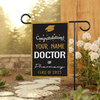 Personalized Doctor of Pharmacy Graduation Garden Flag, Double Sided, Custom Graduate 2025, Class of 2025 Yard Sign, Graduation 2025 Flag