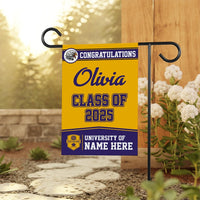 Personalized Graduation Garden Flag, Double Sided, Custom Name & School, Outdoor Graduation Decoration 2025 Yard Sign, Class of 2025 Flag