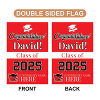 Personalized College Graduation Garden Flag, Double Sided Custom School, University Logo, Class of 2025 Yard Sign, Graduate Celebration Flag