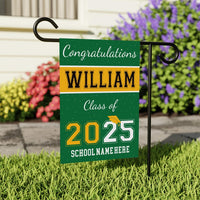 Personalized Graduation Garden Flag, Double Sided, Custom Name & School, Outdoor Graduation Decoration 2025 Yard Sign, Class of 2025 Flag