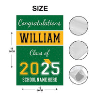 Personalized Graduation Garden Flag, Double Sided, Custom Name & School, Outdoor Graduation Decoration 2025 Yard Sign, Class of 2025 Flag