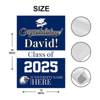 Personalized College Graduation Garden Flag, Double Sided Custom School, University Logo, Class of 2025 Yard Sign, Graduate Celebration Flag