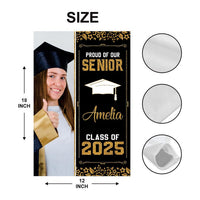 Personalized Graduation Garden Flag with Photo, Double Sided, Custom Name & School, Senior Graduation 2025 Yard Sign, Class of 2025 Flag