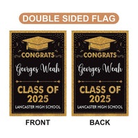 Personalized Graduation Garden Flag, Double Sided, Custom Name & School, Outdoor Graduation Decoration 2025 Yard Sign, Class of 2025 Flag