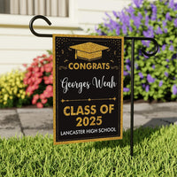 Personalized Graduation Garden Flag, Double Sided, Custom Name & School, Outdoor Graduation Decoration 2025 Yard Sign, Class of 2025 Flag