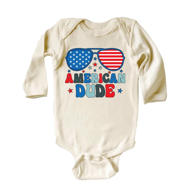 American Dude Baby Bodysuit, Boys Independence Day Outfit