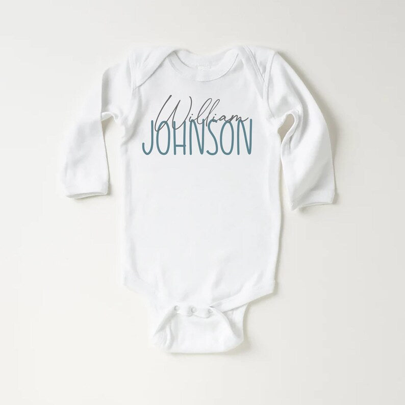 Personalized  Baby Bodysuit, Adorable Custom Gift for Boys