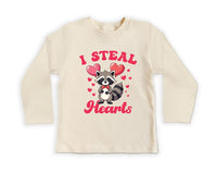 I Steal Hearts Baby Shirt, Cute Animal Valentine Outfit