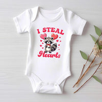 I Steal Hearts Baby Shirt, Cute Animal Valentine Outfit