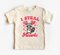 I Steal Hearts Baby Shirt, Cute Animal Valentine Outfit